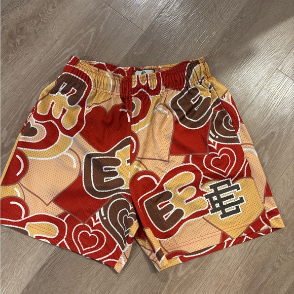 Eric Emanuel EE Men's Shorts - Red and Brown Size Large Valentines Day Collab - Picture 1 of 1